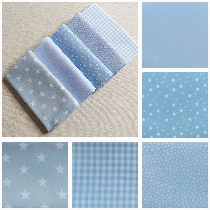 Pack005  Fat Quarters de color azul cielo x5