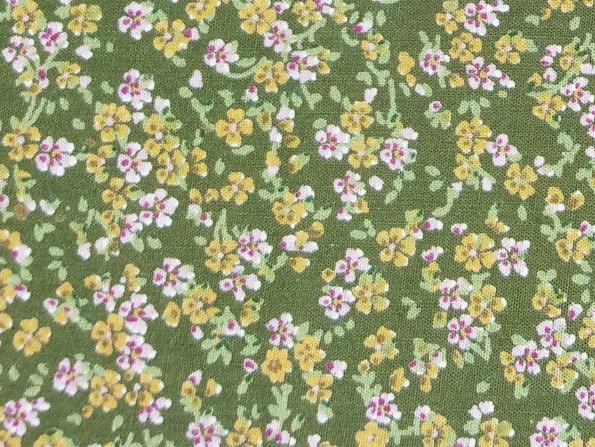 tela Verde con florecillas