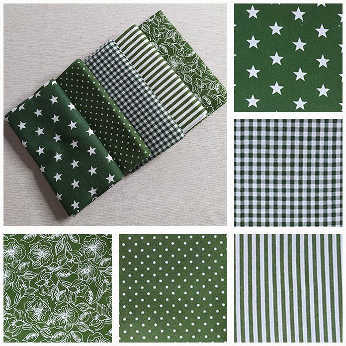 Pack015  Fat Quarters de color verde x5