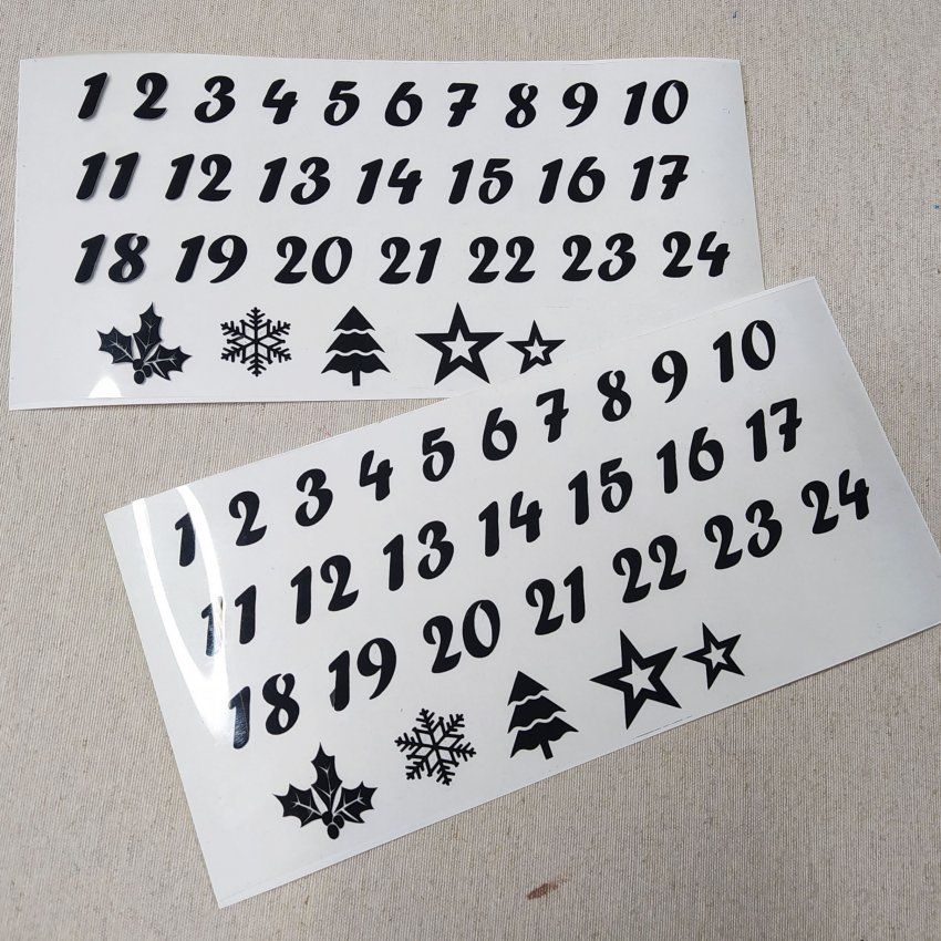 Numeros de vinilo para calendario de Adviento
