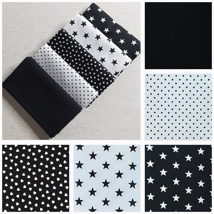 Pack002 5 Fat Quarters de color negro