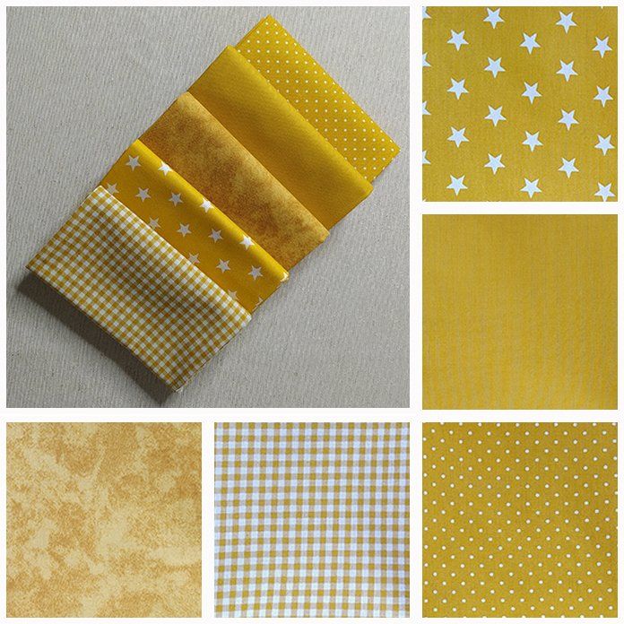 Pack004  Fat Quarters de color mostaza x5