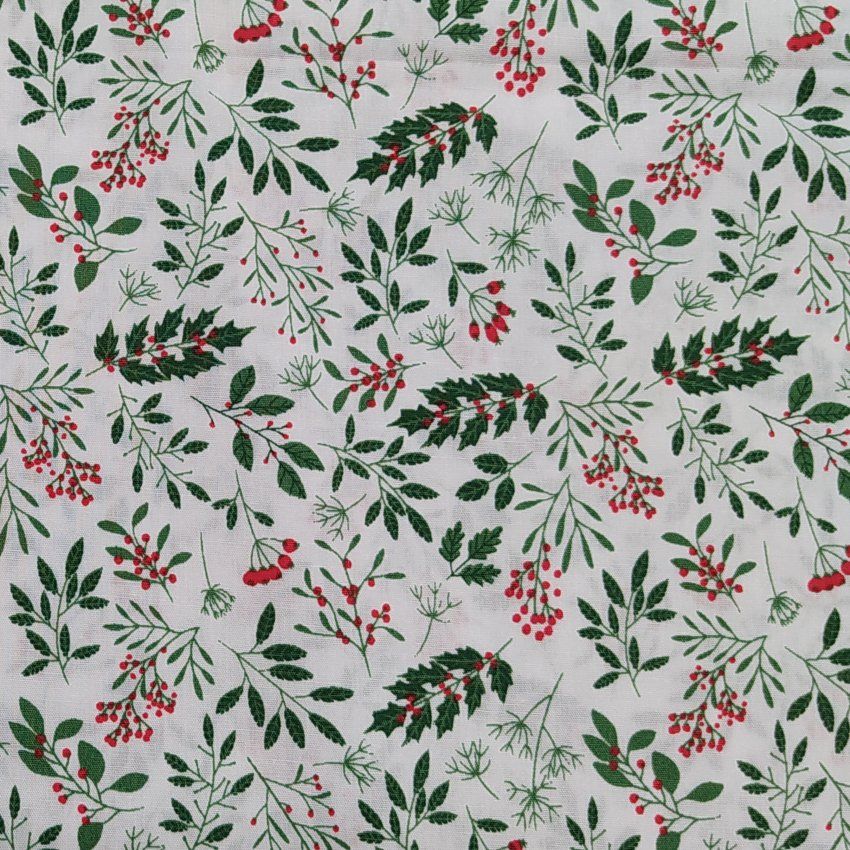 NV027 Navidad ramas fondo blanco