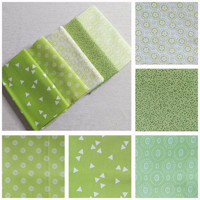 Pack008  Fat Quarters de color pistacho x5