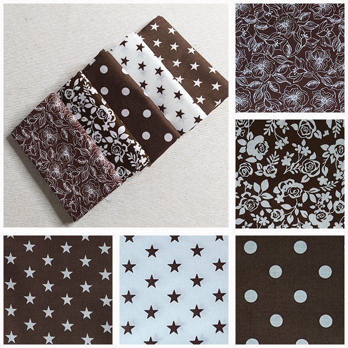 Pack011  Fat Quarters de color marron x5