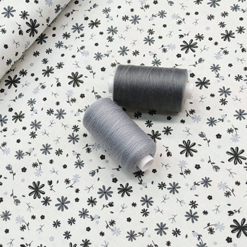 flores fl026 blanca con flores grises a