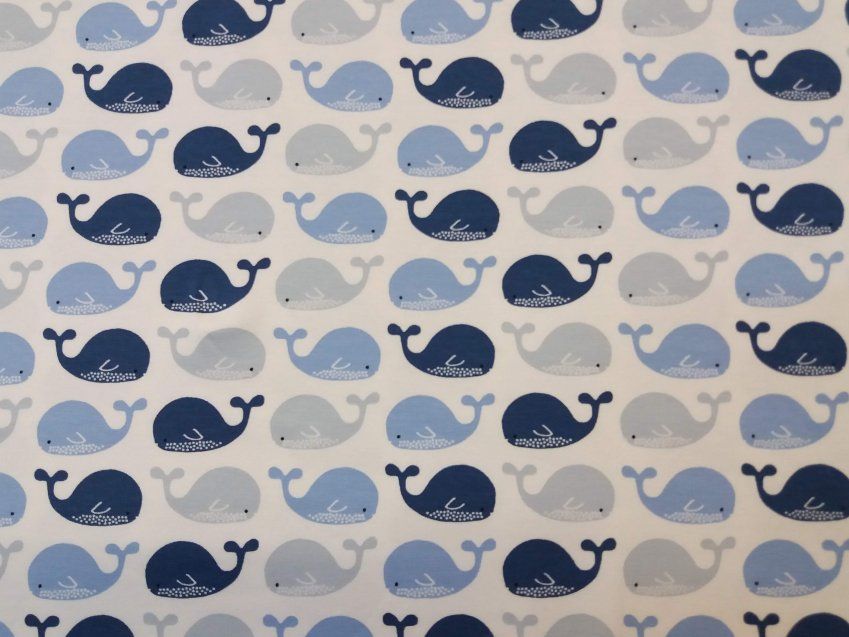 Punto estampado PES006 ballenas azules