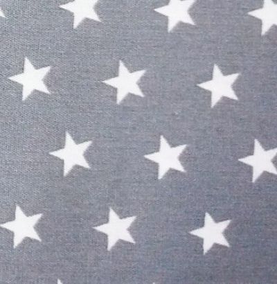 Tela de algodón gris  con estrellas detalles